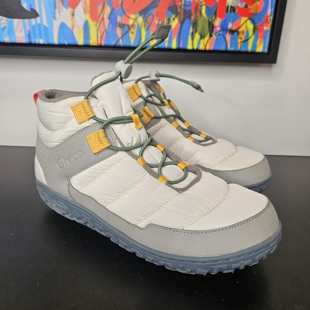 Chaco Women's Ramble Puff Ankle Snow Boot White Gray Size 10 Water Resistant